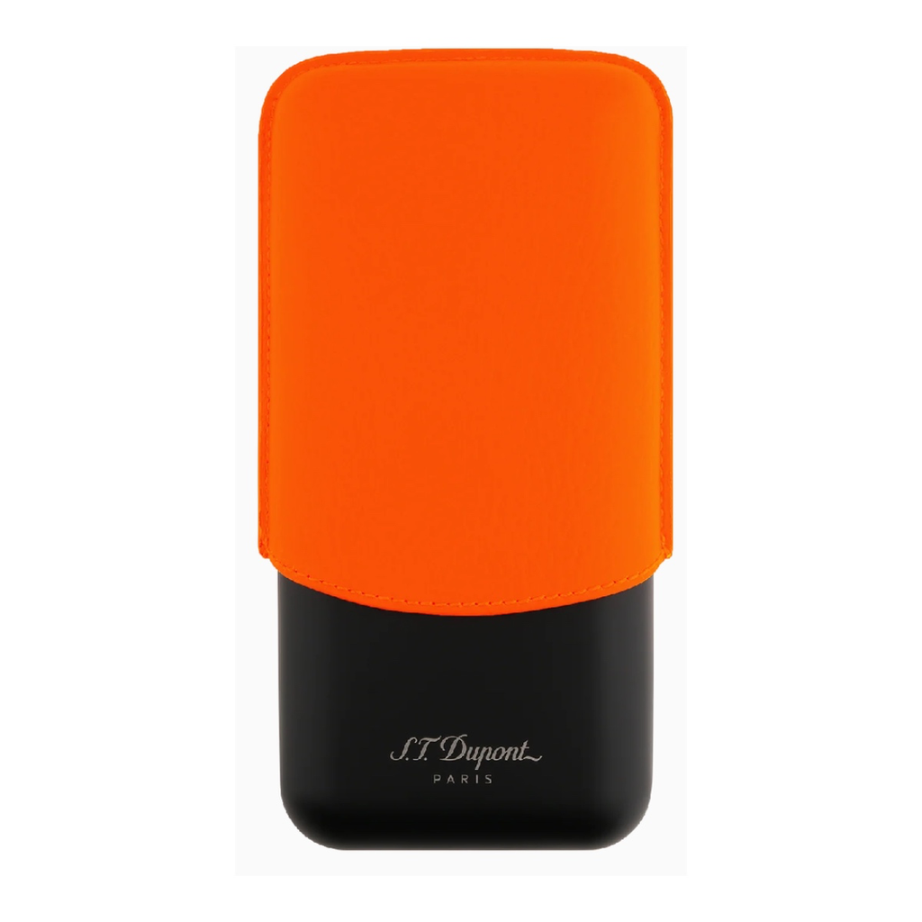 ST Dupont Etui 3 Cigares Fluo Orange/Mat