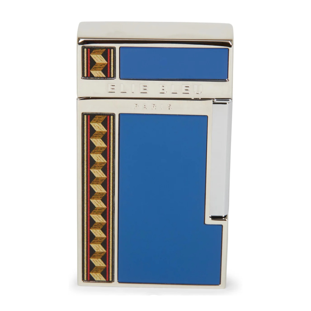 Elie Bleu Briquet Diamond Jetflame Marqueterie Alba Bleu