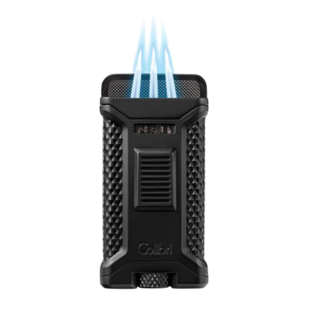 Colibri Lighter Ascari Triple Flamme Slide Carbon+Black