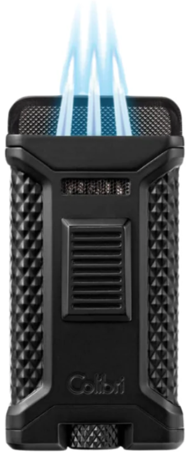 Colibri Lighter Triple Flamme Slide Carbon+Black