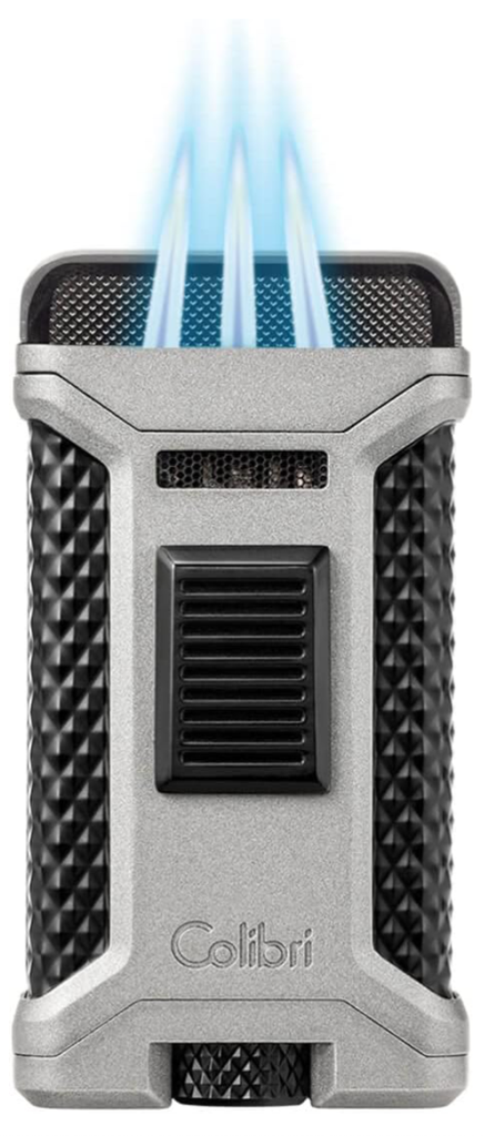 Colibri Lighter Triple Flamme Slide Carbon+Grey