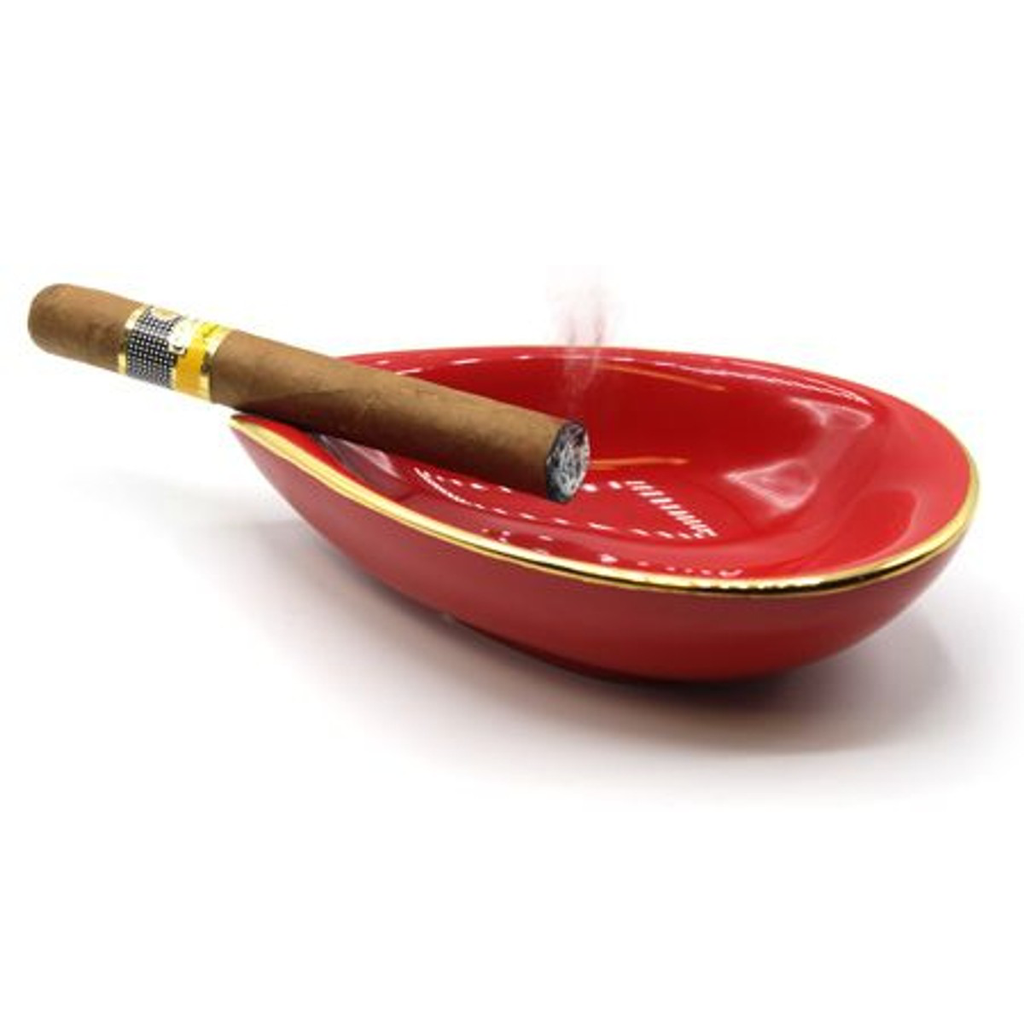 Adorini Ceramic Ashtray Leaf Red