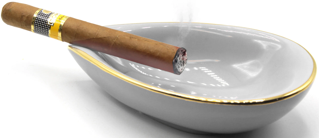 Adorini Ceramic Ashtray Leaf White