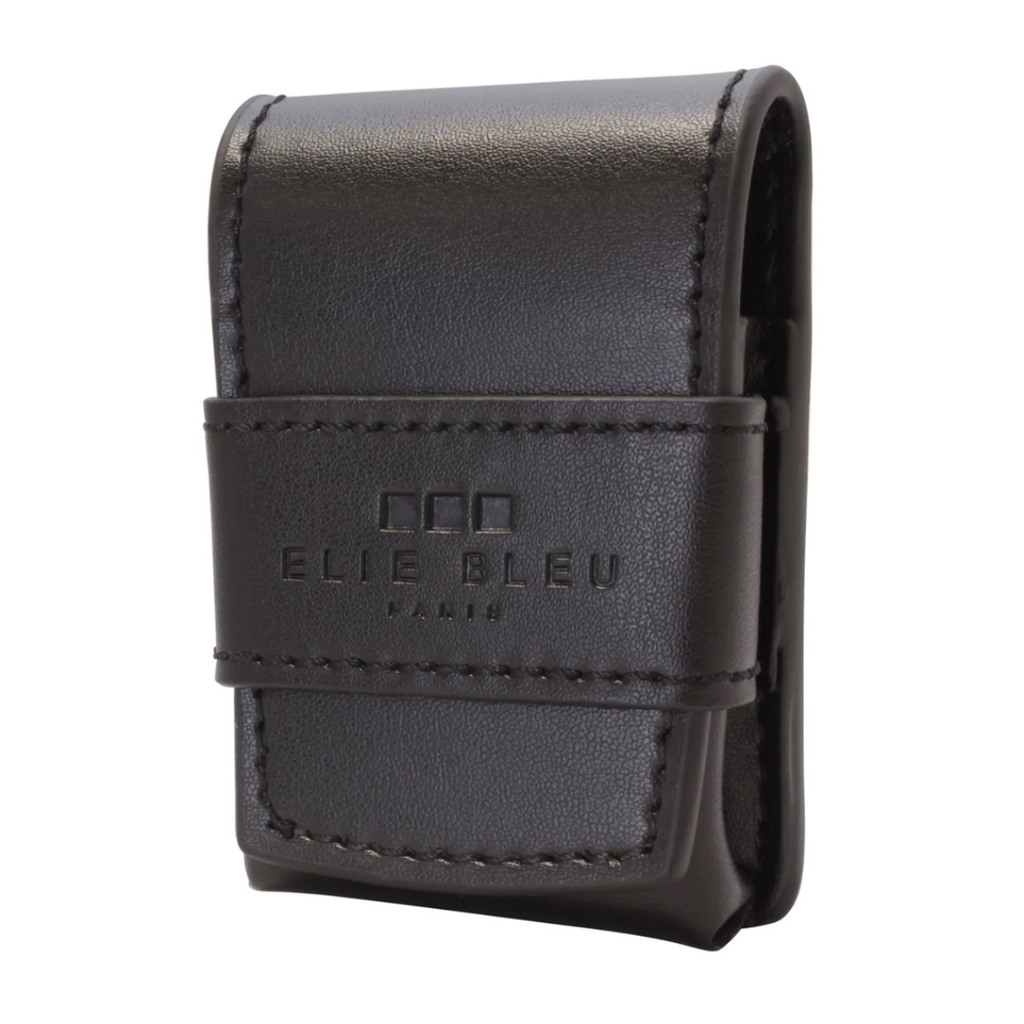 Elie Bleue Etui à Briquet Cuir Noir