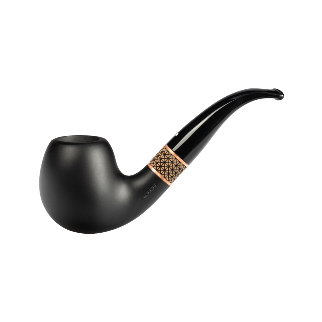 Pipe Vauen Timber Noire Matte Bague Quadrillée
