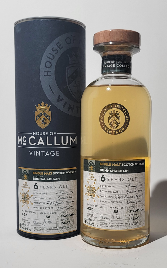 House of McCallum Bunnahabhain 6 years old Refill Bourbon Hogshead